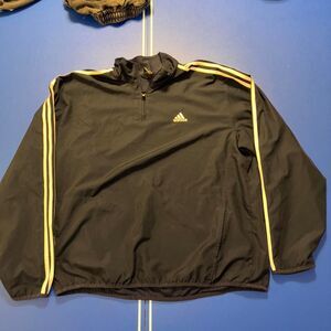 Adidas black and white track quarter zip